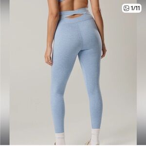 Cross Back Offline by Aerie The Hugger Heathered Blue High-Waisted Leggings M